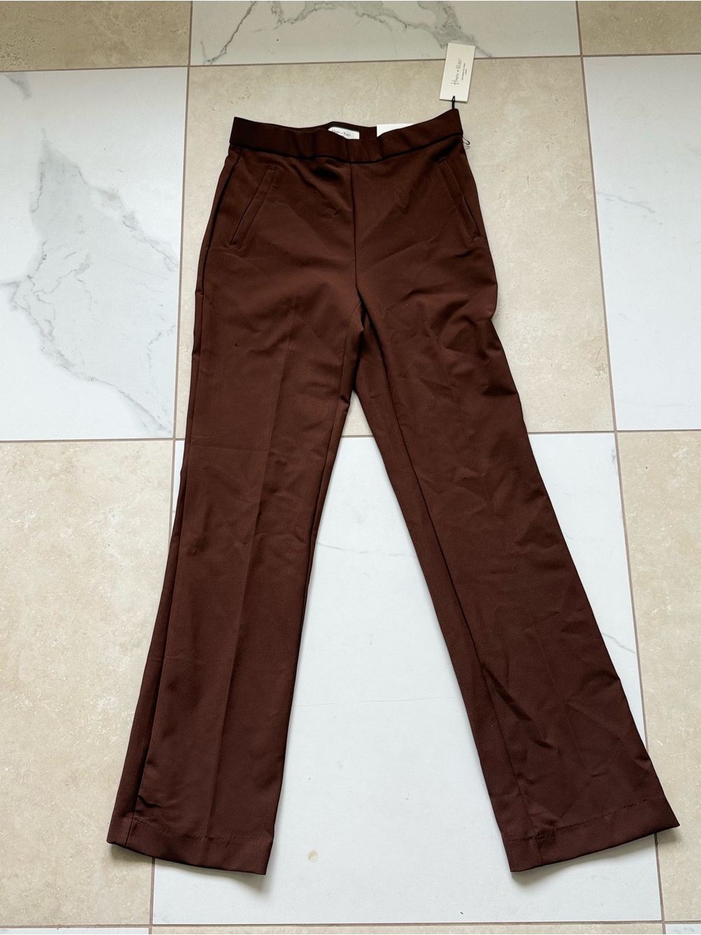Women's Brown Boot-Cut Pants with Flare